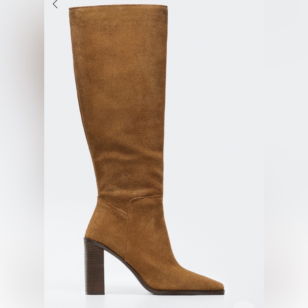 Mango High Heeled Leather Boots
